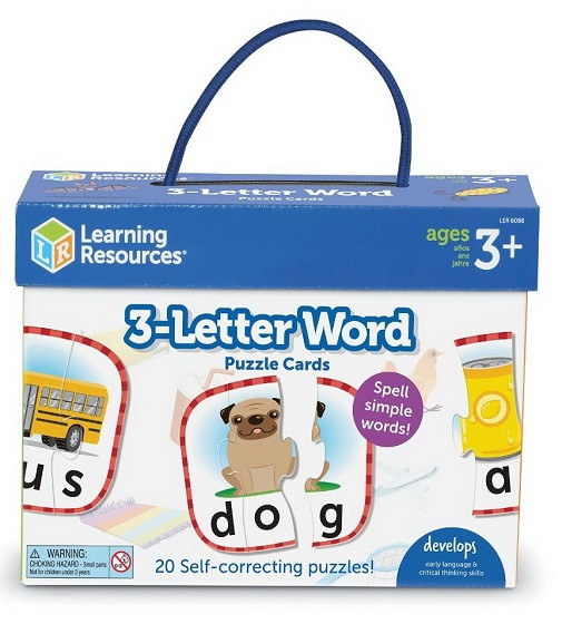 Купити Розвивальний пазл Learning Resources «Англійські слова з трьох літер» 3-Letter Word Puzzle Cards - фото 1