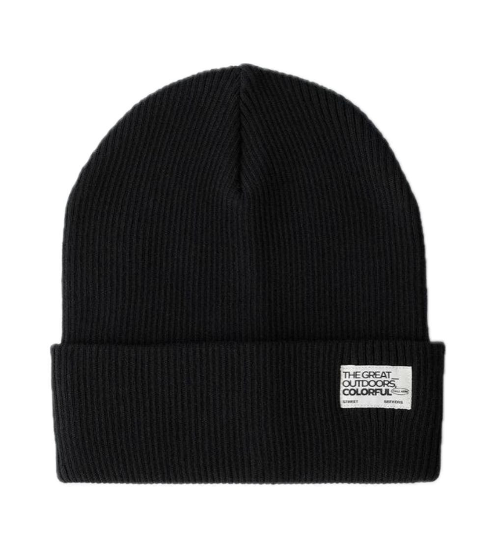 Купить Шапка Zara Трикотажная RIBBED KNIT BEANIE WITH LABEL BLACK - фото 1