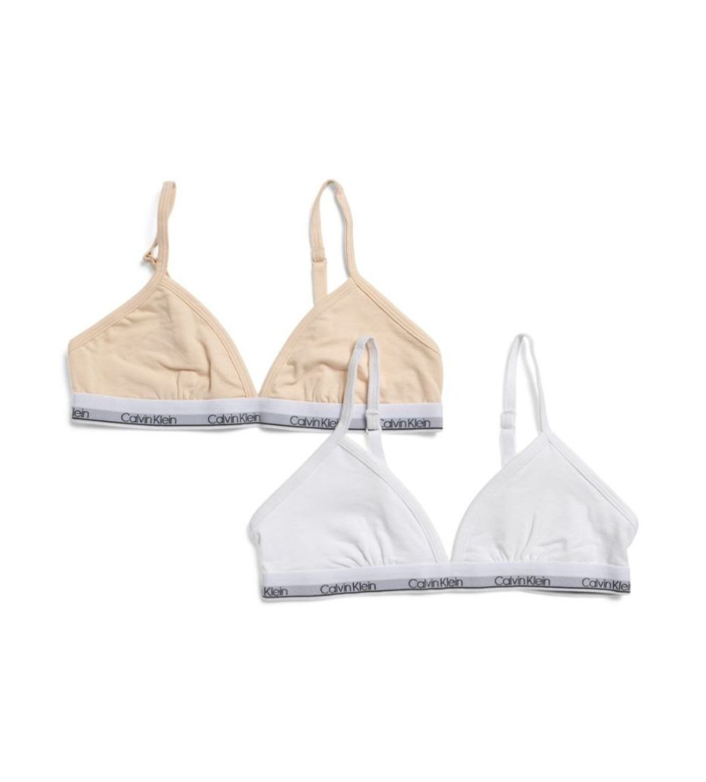 Набір Топів 2 шт CALVIN KLEIN Girls Triangle Bras White Sand