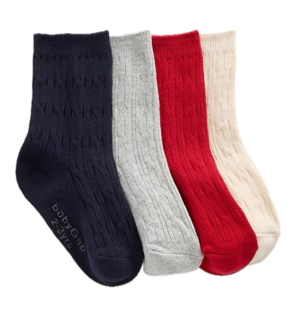 Набір шкарпеток 4 шт Gap Baby & Toddler Cable-Knit Crew Socks