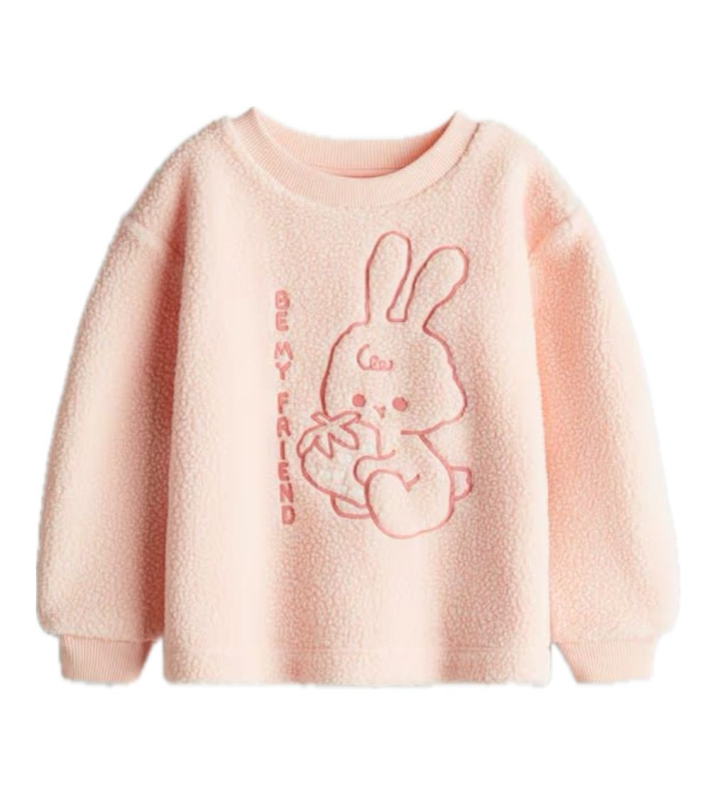 Світшот H&M Embroidered teddy sweatshirt - Peach/Bunny