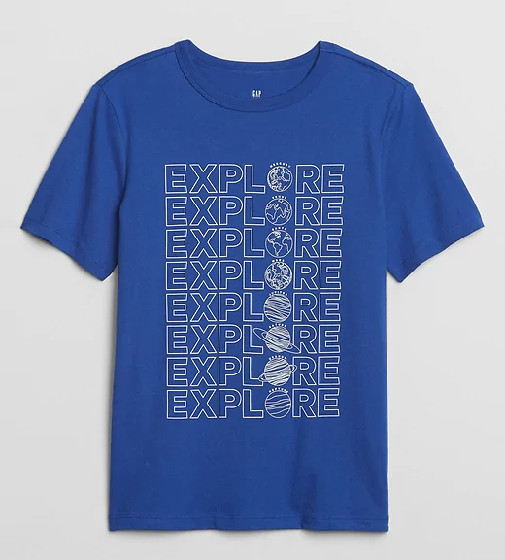 Купити Футболка Gap Graphic T-Shirt Explore: admiral blue - фото 1