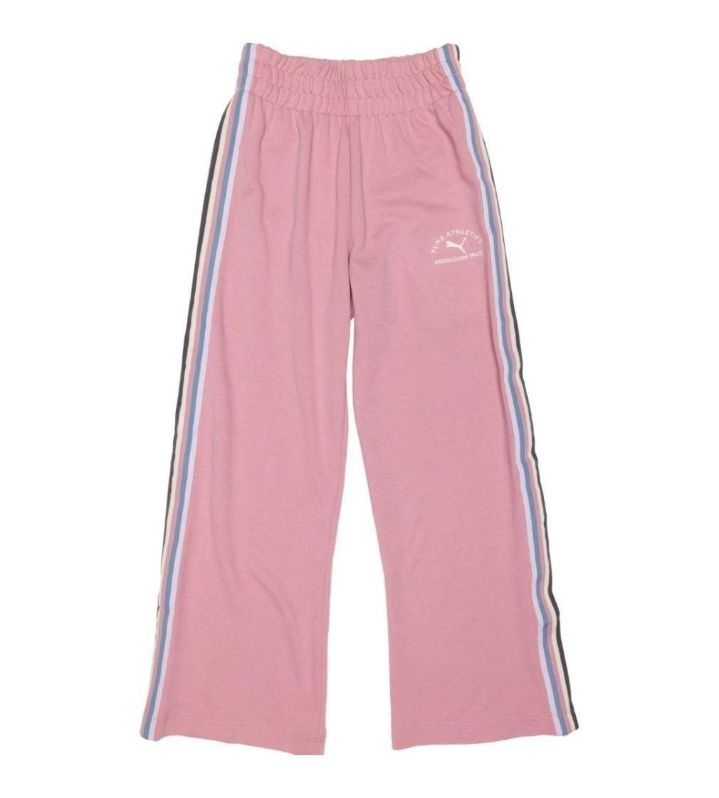 Штани Puma Big Class Pack French Terry Wide Leg Pants Poised pink