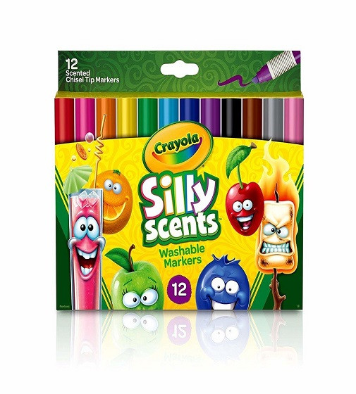 Купить Crayola silly scents washable scented markers крайола ароматизированные фломастеры 12 штук - фото 1
