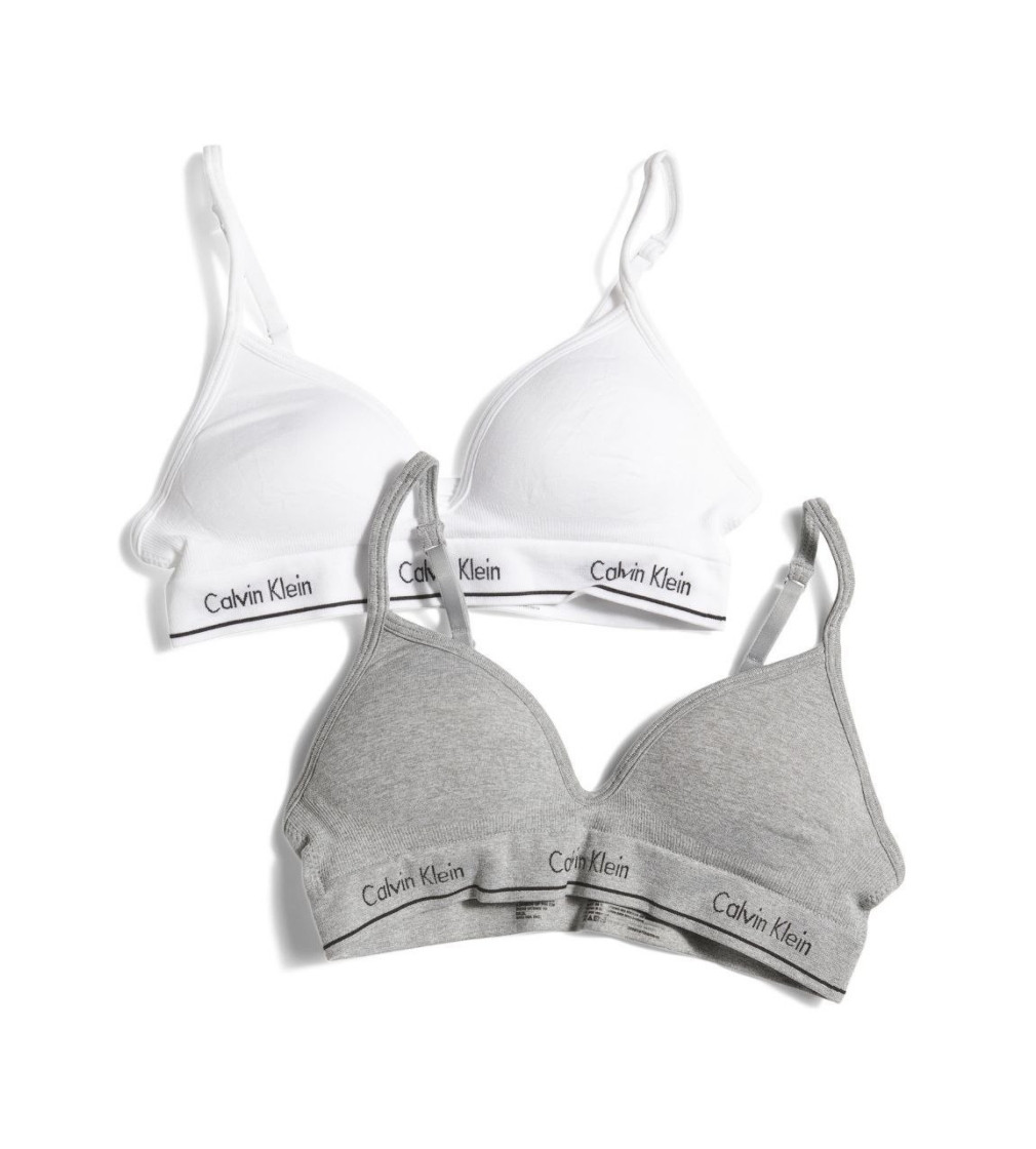 Купити Набір Топів 2 шт CALVIN KLEIN Girls Hybrid Bras White/Grey - фото 1