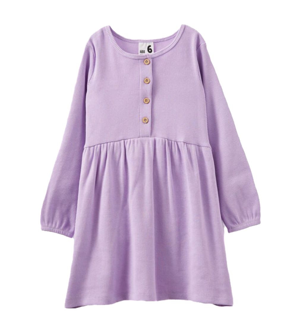 Купить Платье Cotton On Sally Button Front Long Sleeve lilac drop - фото 1