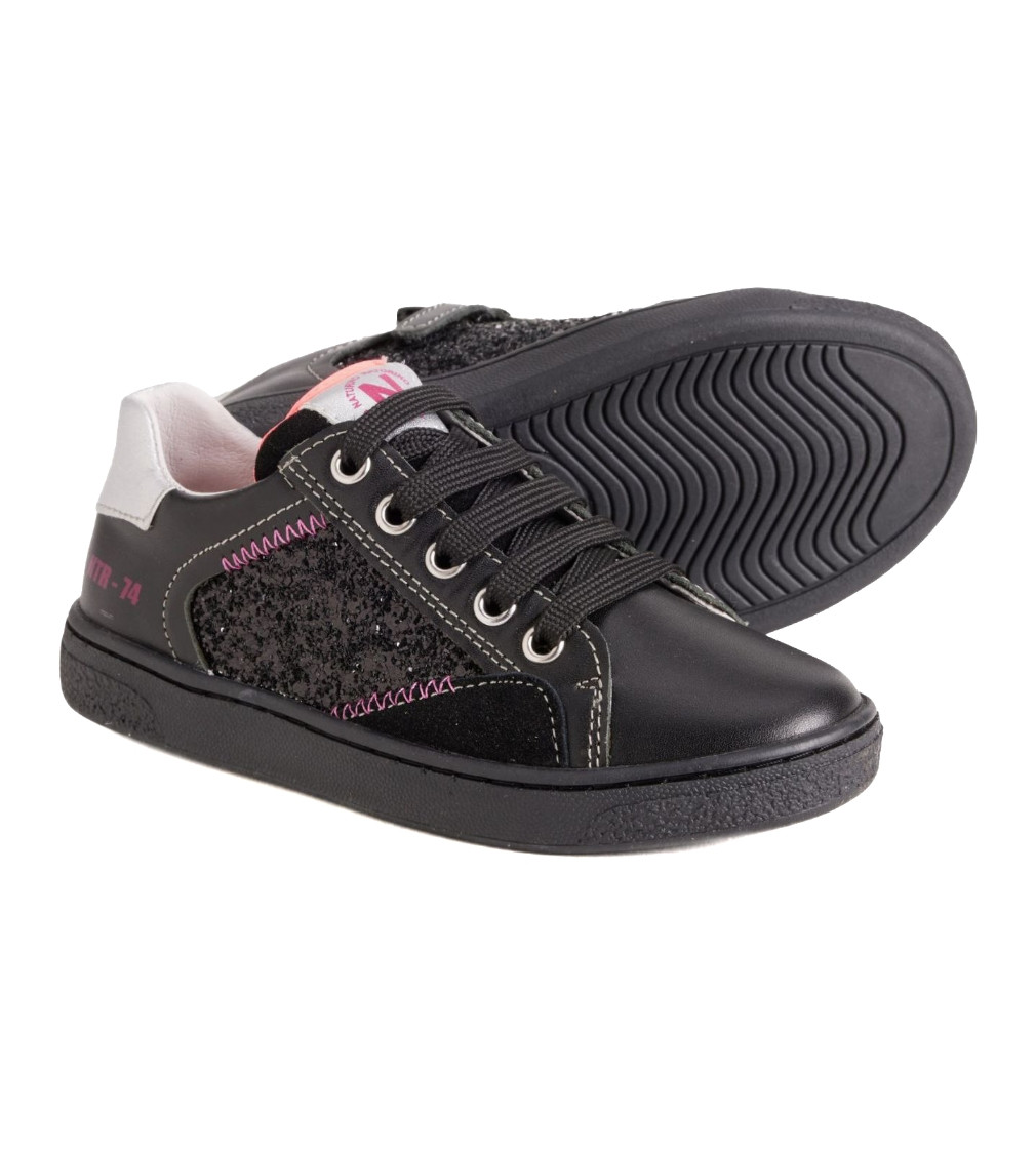 Купить Кроссовки Naturino Girls Glitter quarter zip sneakers leather - фото 1