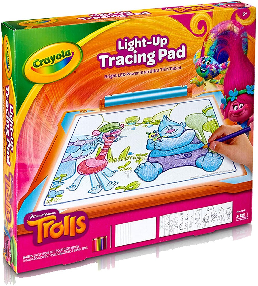 Купити Планшет з лед підсвічуванням для малювання Crayola Light-up Tracing Pad Trolls - фото 1