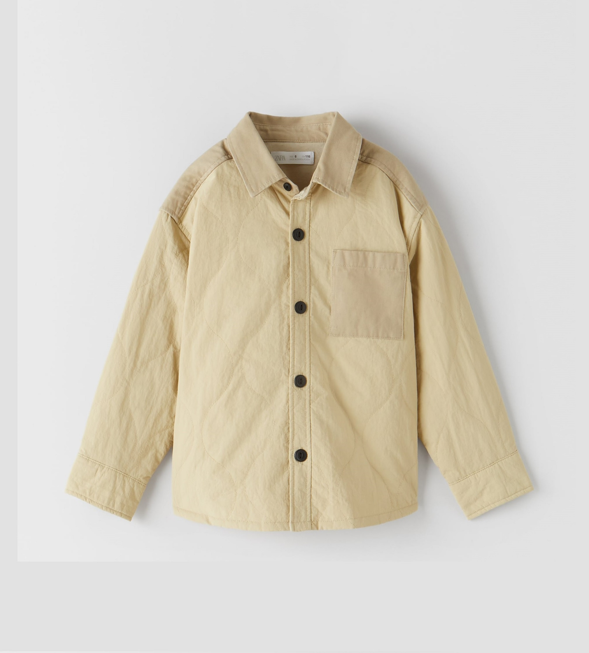 Купить Комбинированная куртка - рубашка Zara Песочный - фото 1
