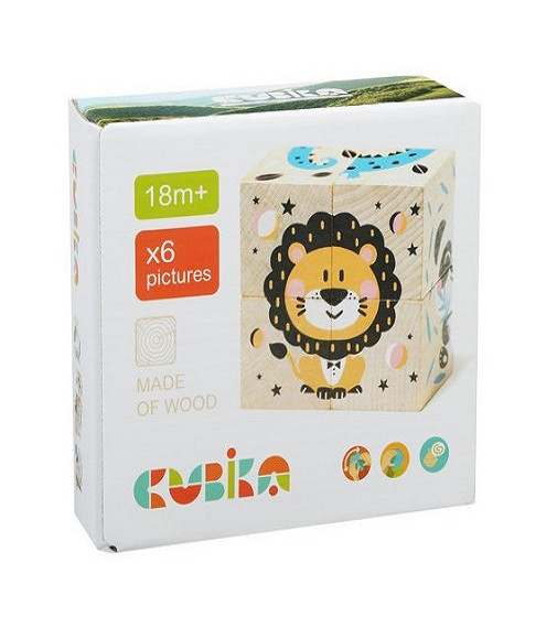 Деревянная игрушка Cubika Кубики животные