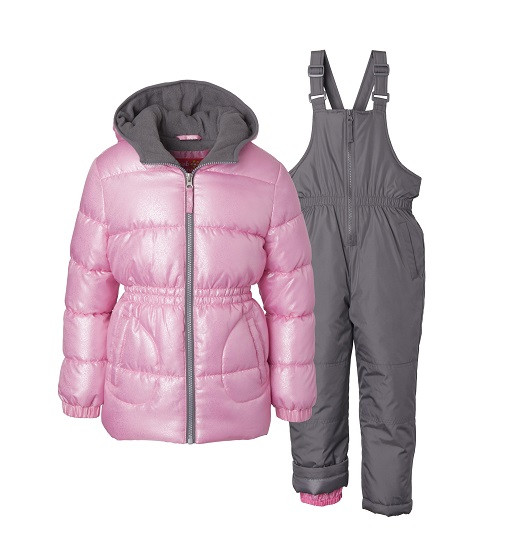 Купити Комплект Metallic Winter Jacket Coat & Snow Pants Bib 387554328 Pink Platinum - фото 1