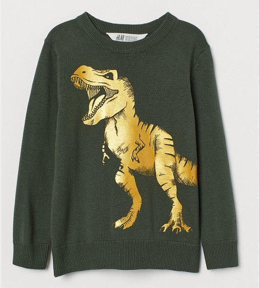 Купить Хлопковый джемпер H&M Динозавр - фото 1