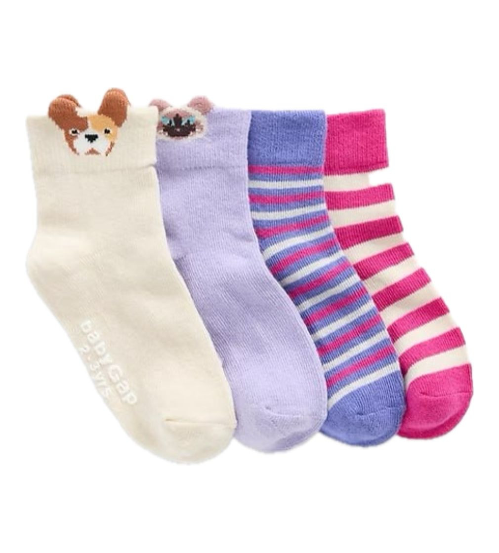Набір шкарпеток 4 шт Gap Baby & Toddler Quarter Crew Socks